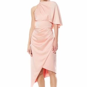 Theia cape wrap cocktail dress